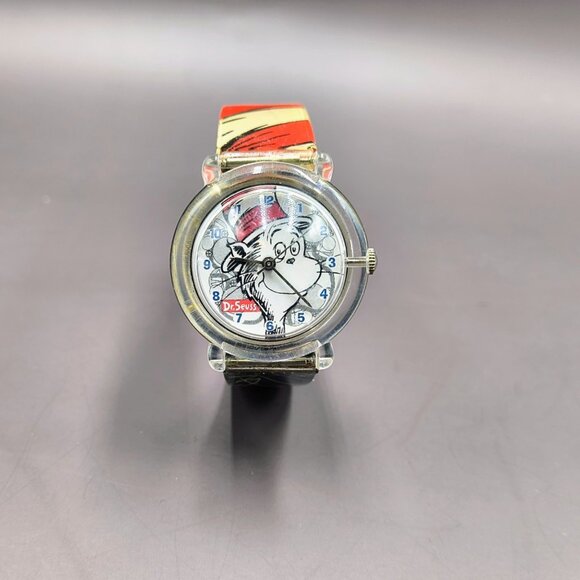 Dr. Seuss Cat in the Hat Wrist Watch Tick Tocking Time Ticker 1997 Needs Battery - Picture 5 of 10